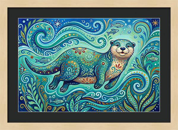Otter Folk Swimming Joyfully
