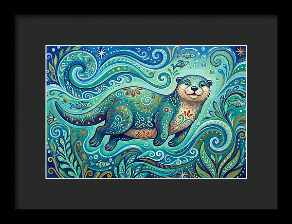 Otter Folk Swimming Joyfully
