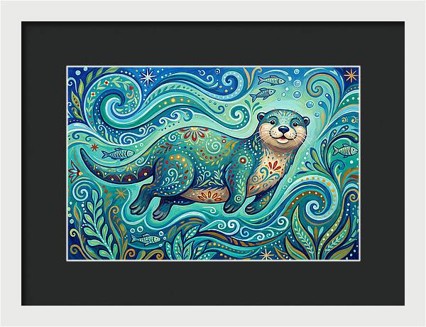 Otter Folk Swimming Joyfully