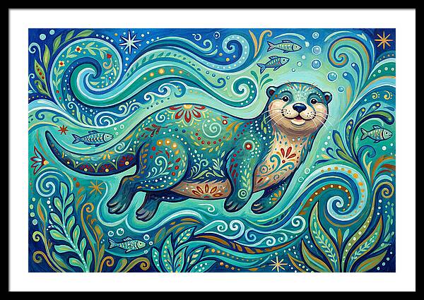 Otter Folk Swimming Joyfully