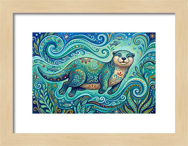 Otter Folk Swimming Joyfully