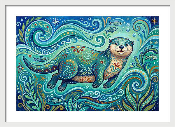 Otter Folk Swimming Joyfully