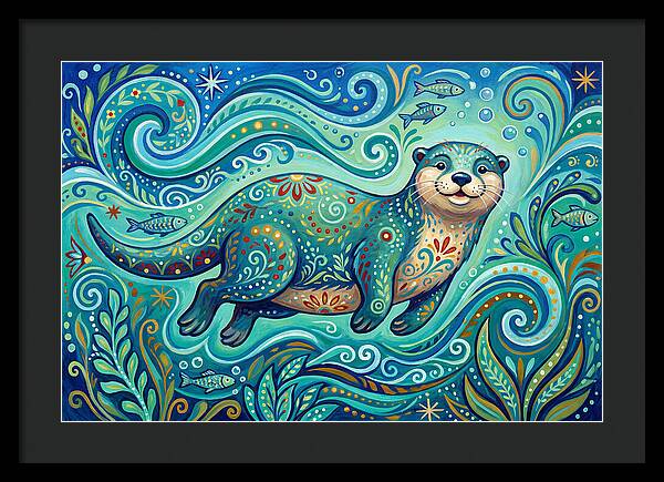 Otter Folk Swimming Joyfully