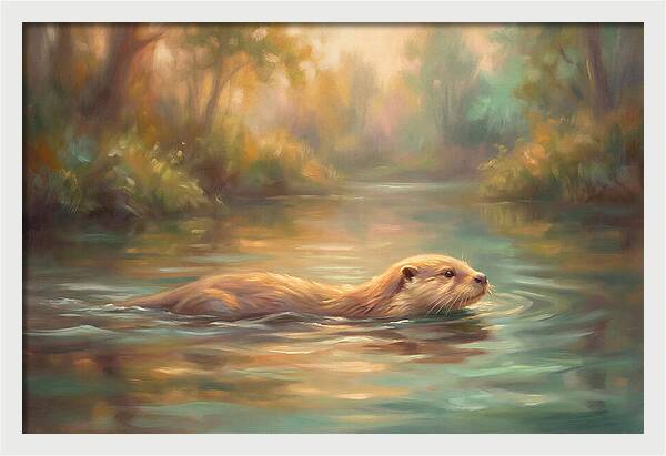 Otter In Tranquil Waters
