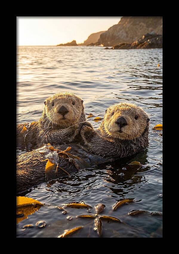 Otters Embracing In Serenity