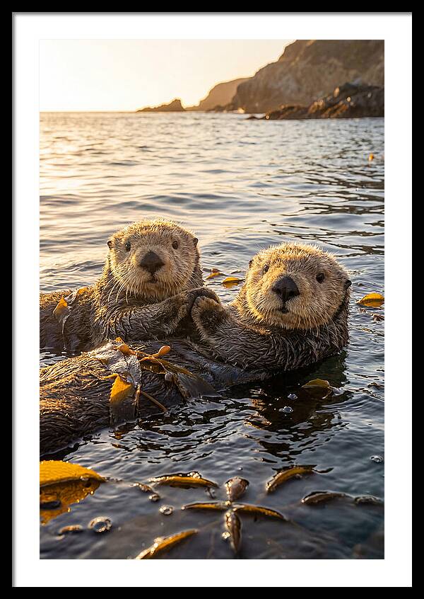 Otters Embracing In Serenity