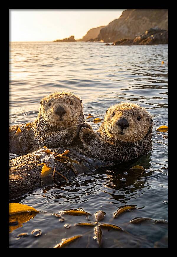 Otters Embracing In Serenity