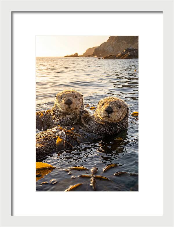 Otters Embracing In Serenity