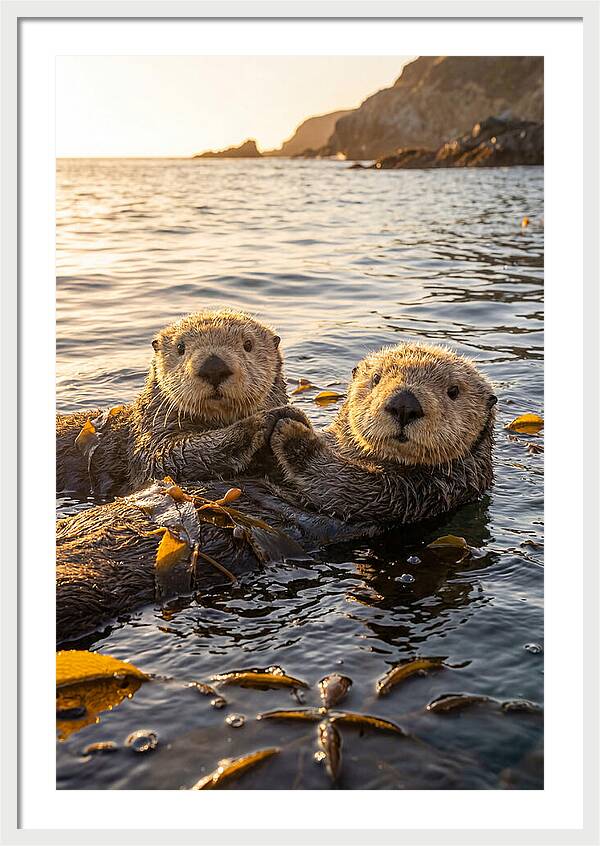 Otters Embracing In Serenity