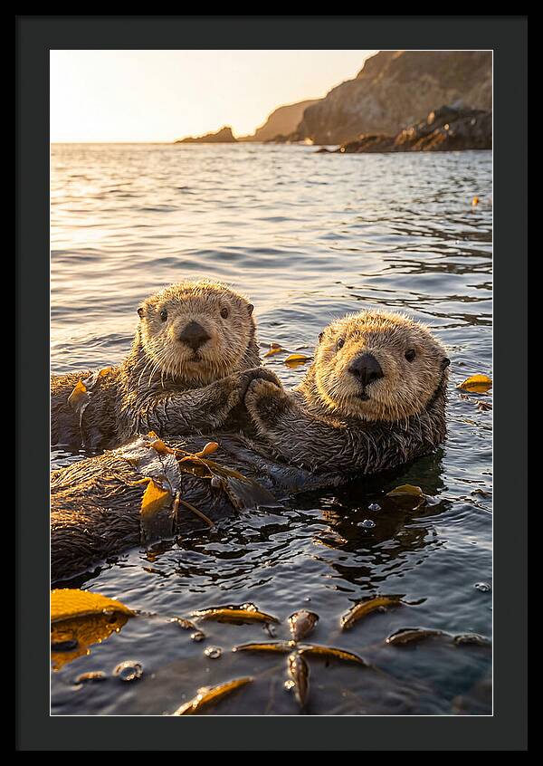 Otters Embracing In Serenity