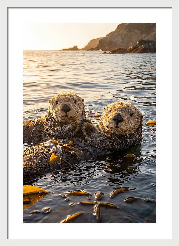 Otters Embracing In Serenity