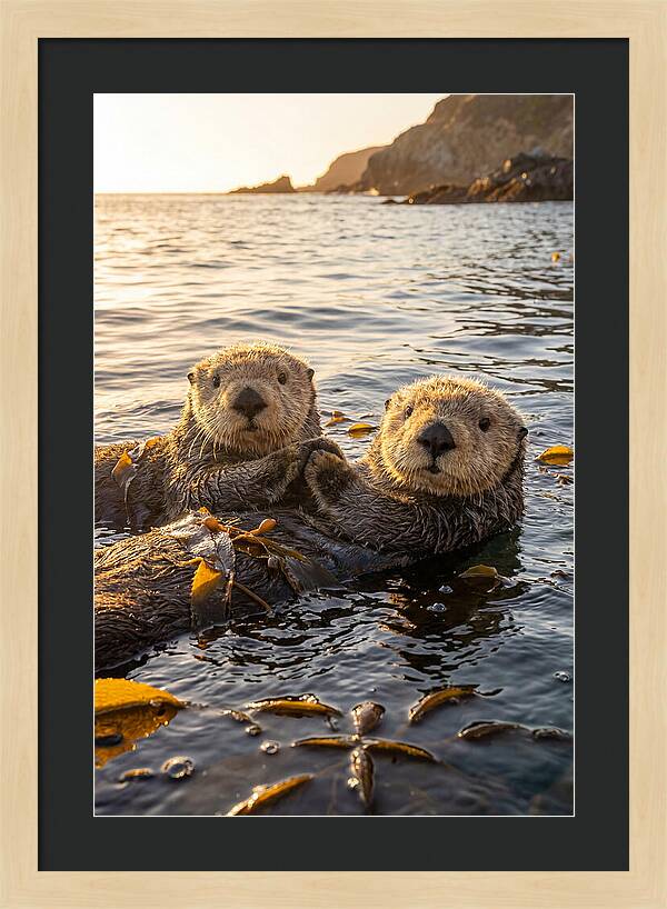 Otters Embracing In Serenity