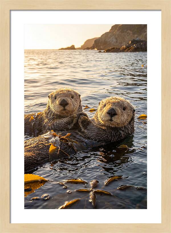 Otters Embracing In Serenity