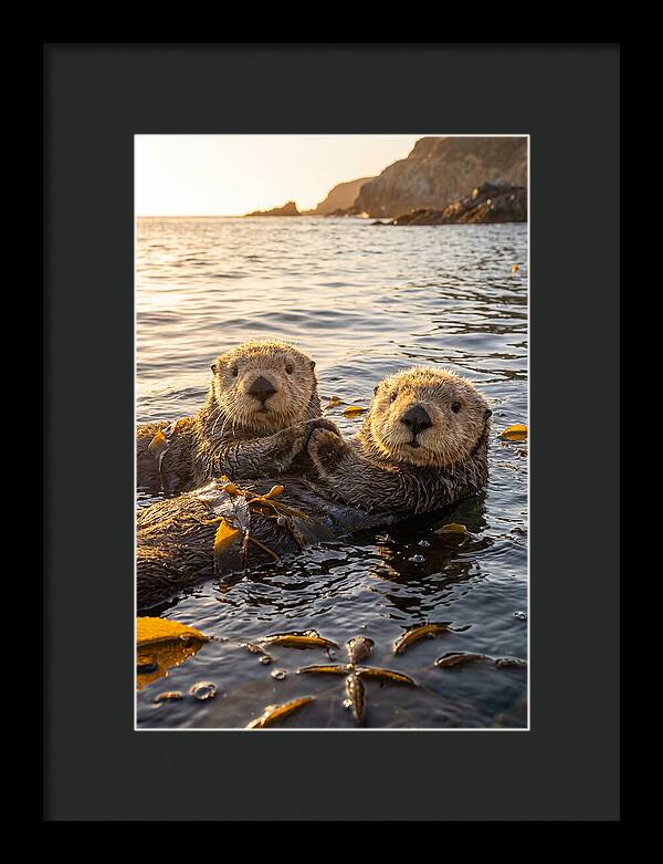 Otters Embracing In Serenity
