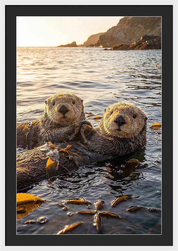 Otters Embracing In Serenity