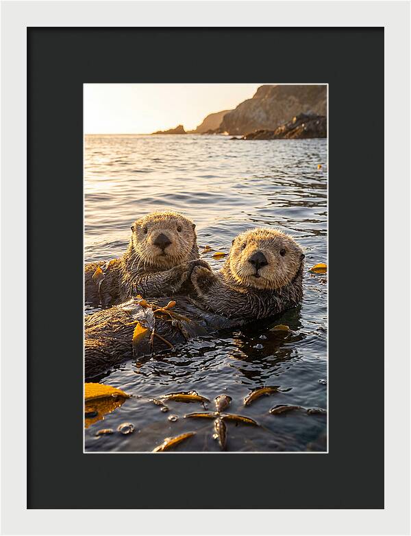 Otters Embracing In Serenity