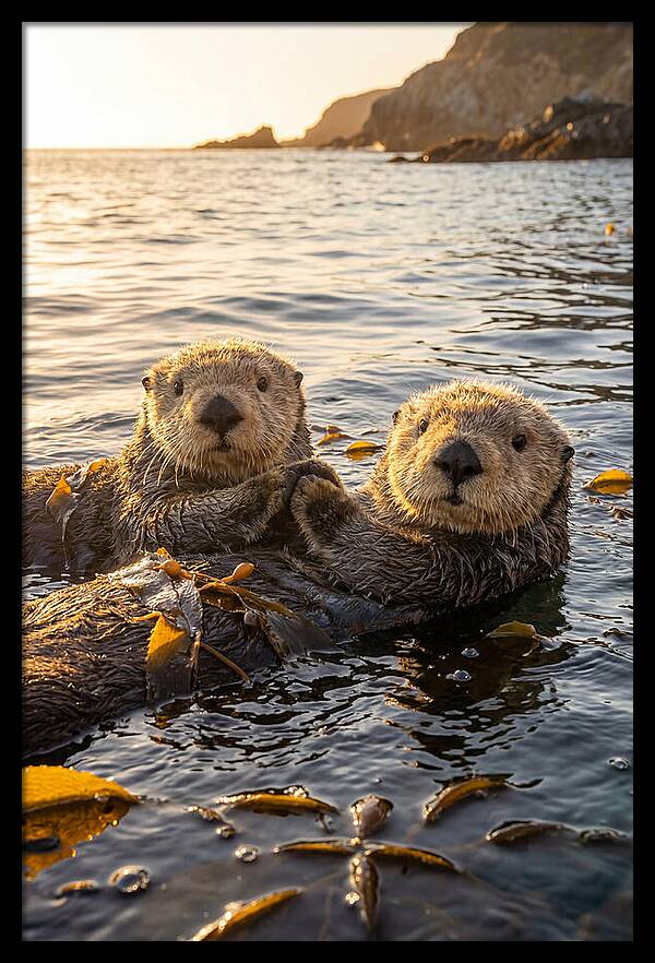Otters Embracing In Serenity