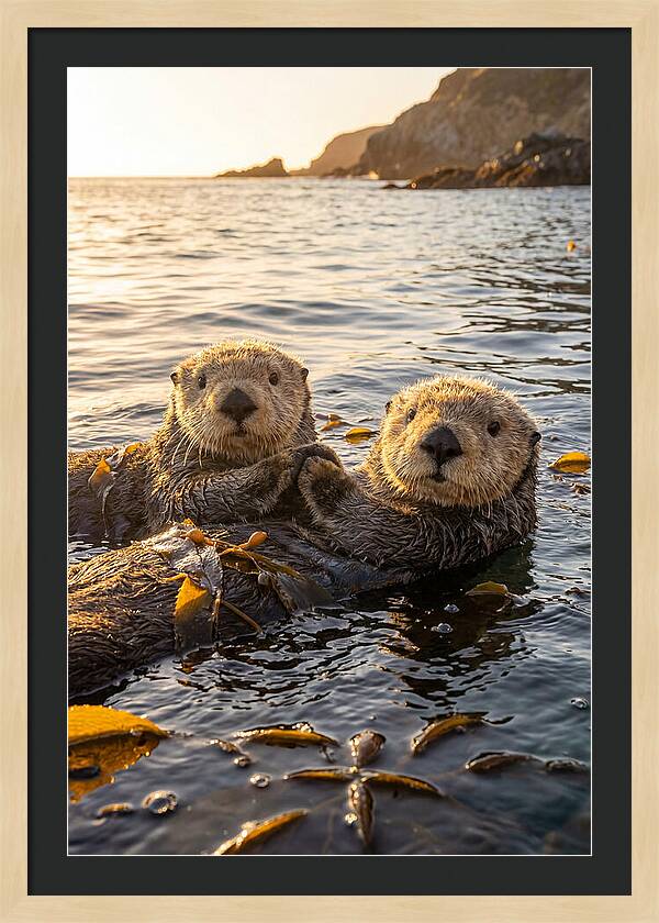 Otters Embracing In Serenity