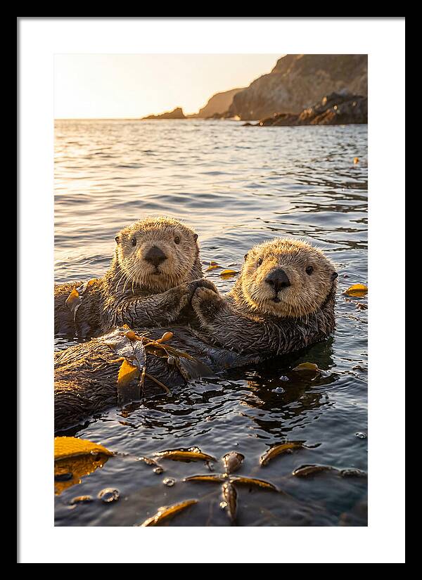 Otters Embracing In Serenity
