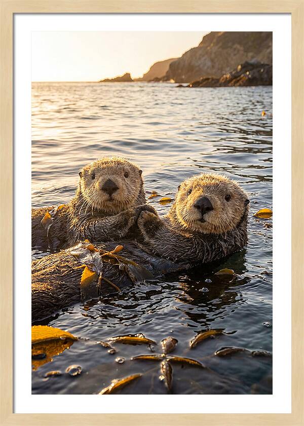 Otters Embracing In Serenity