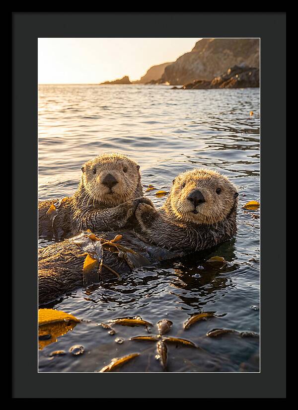 Otters Embracing In Serenity