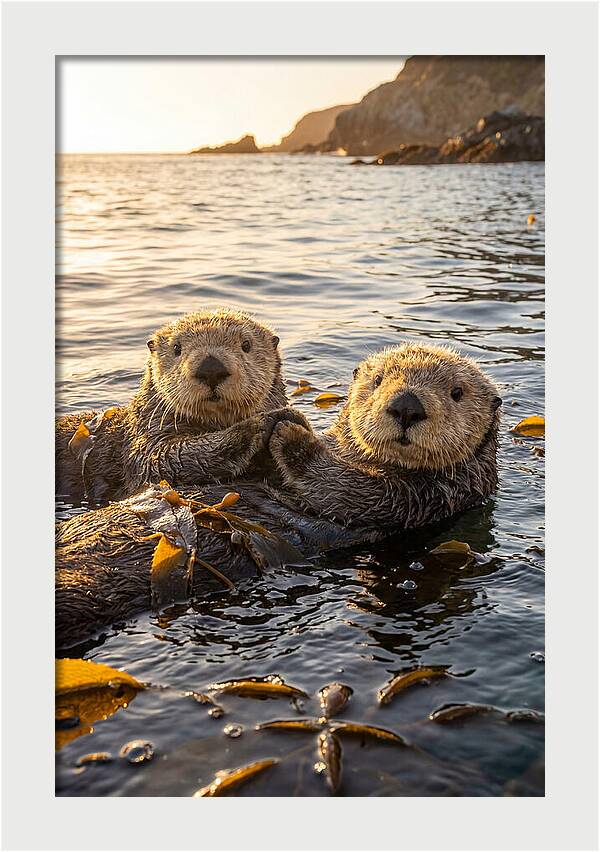Otters Embracing In Serenity