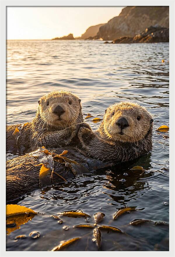 Otters Embracing In Serenity