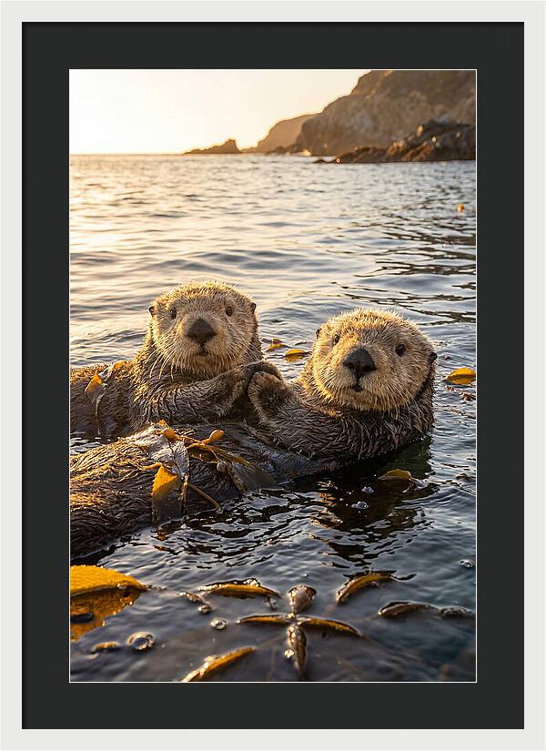 Otters Embracing In Serenity
