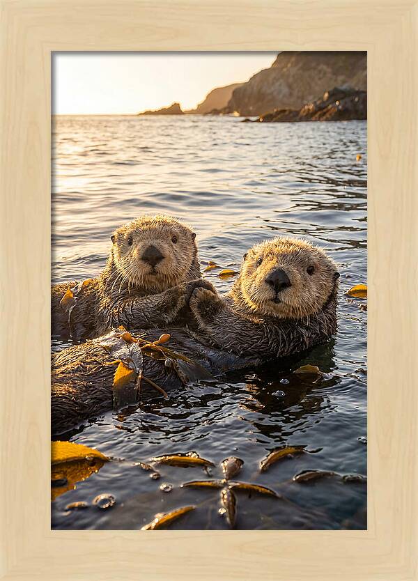 Otters Embracing In Serenity