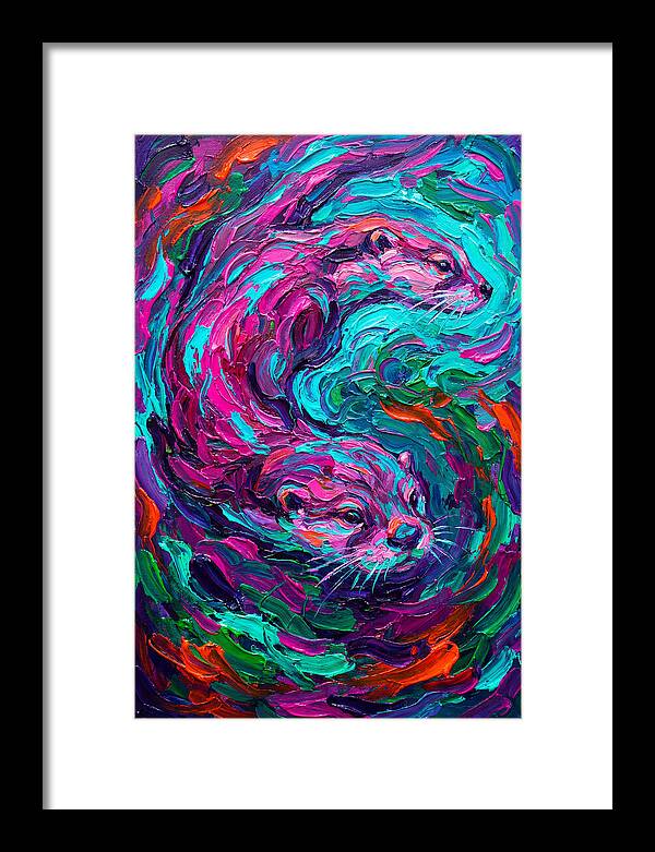 Otters In Vibrant Swirl