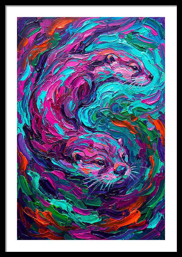 Otters In Vibrant Swirl