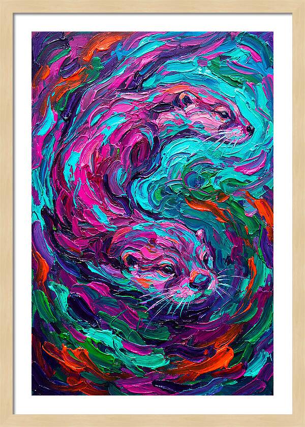 Otters In Vibrant Swirl