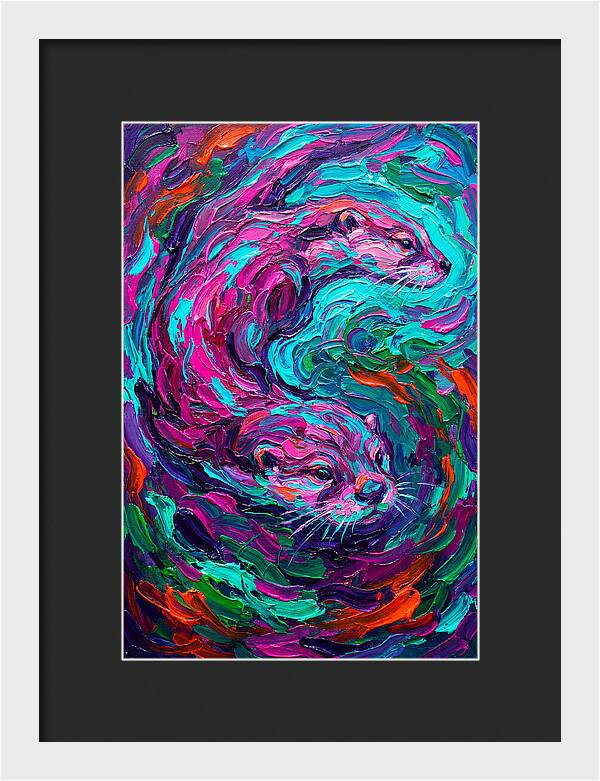 Otters In Vibrant Swirl