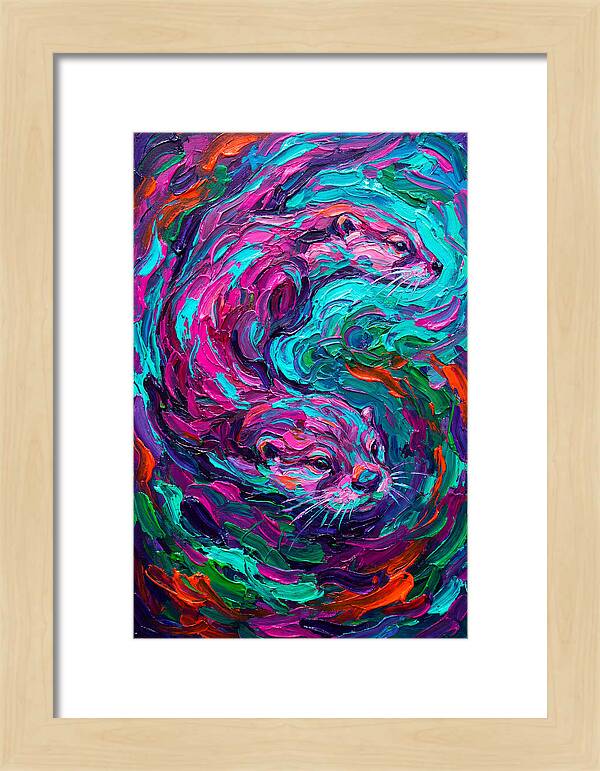 Otters In Vibrant Swirl