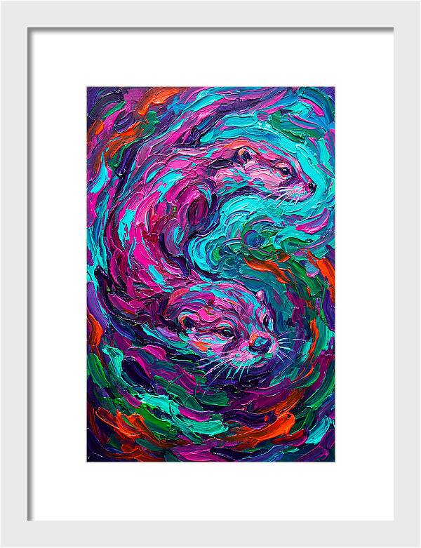 Otters In Vibrant Swirl
