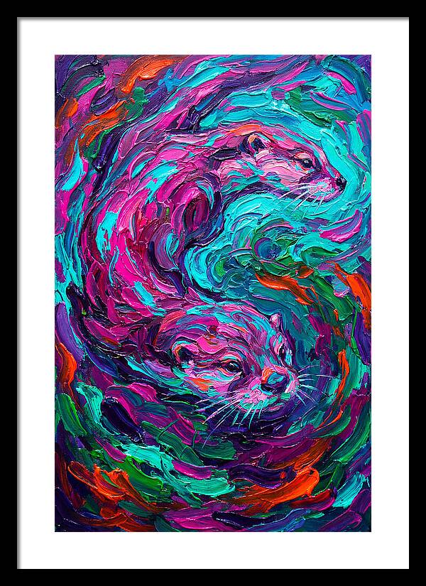 Otters In Vibrant Swirl