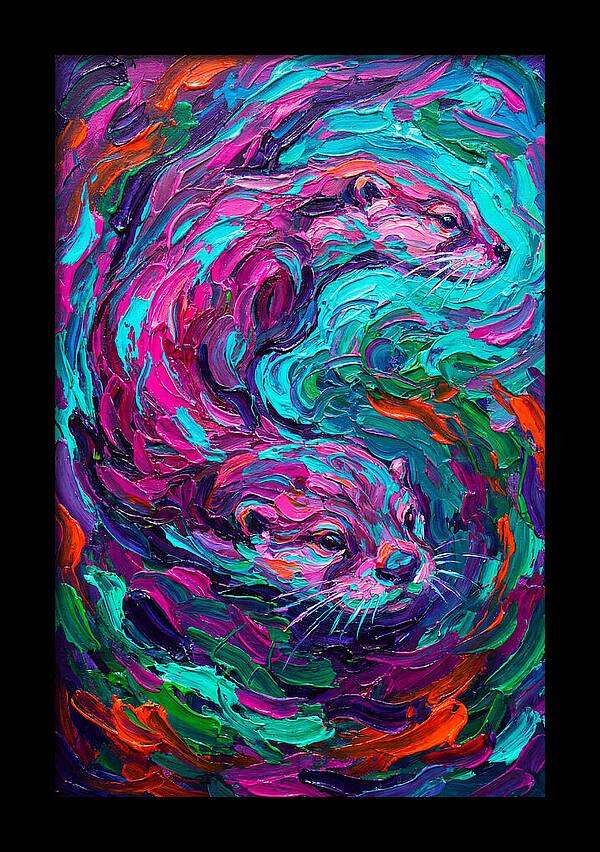 Otters In Vibrant Swirl
