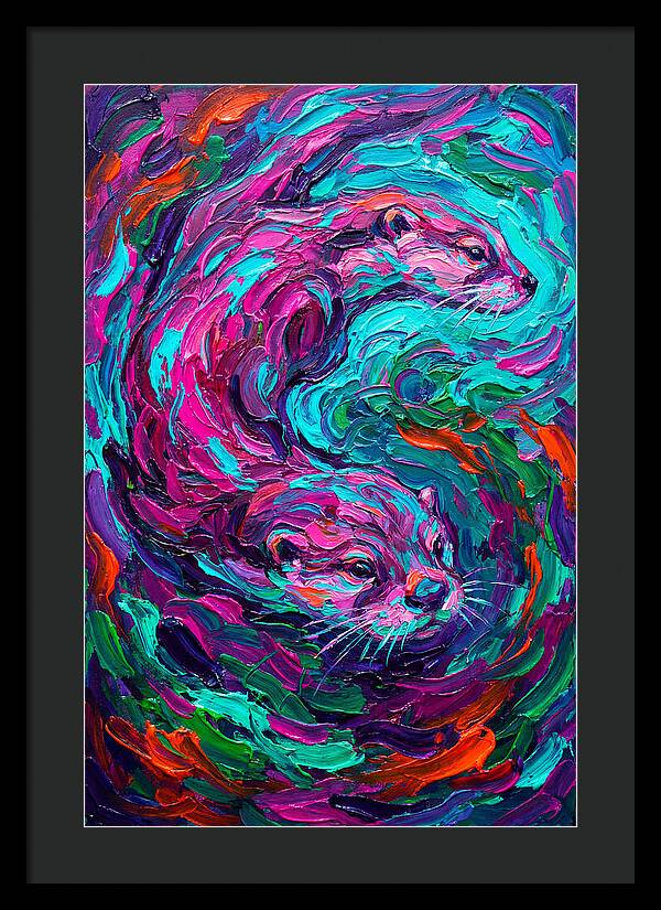 Otters In Vibrant Swirl