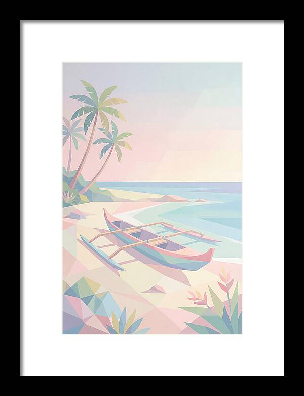 Outrigger Canoe On Tropical Beach