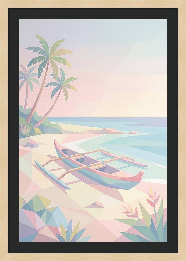 Outrigger Canoe On Tropical Beach