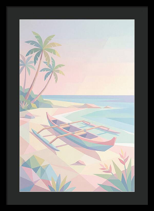Outrigger Canoe On Tropical Beach