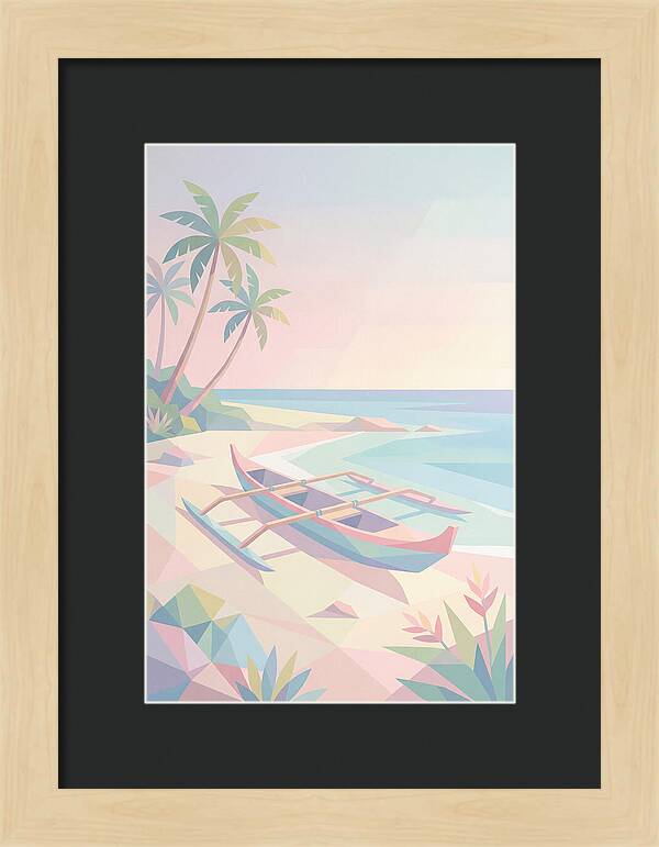 Outrigger Canoe On Tropical Beach