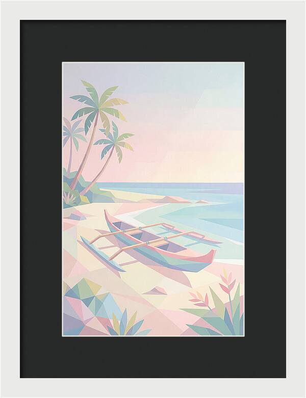 Outrigger Canoe On Tropical Beach