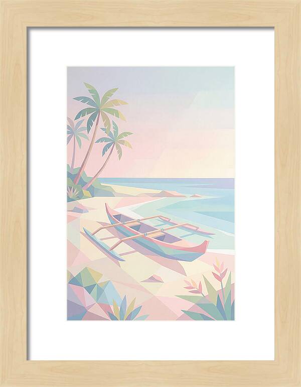 Outrigger Canoe On Tropical Beach