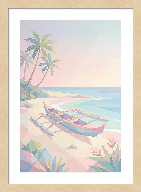 Outrigger Canoe On Tropical Beach