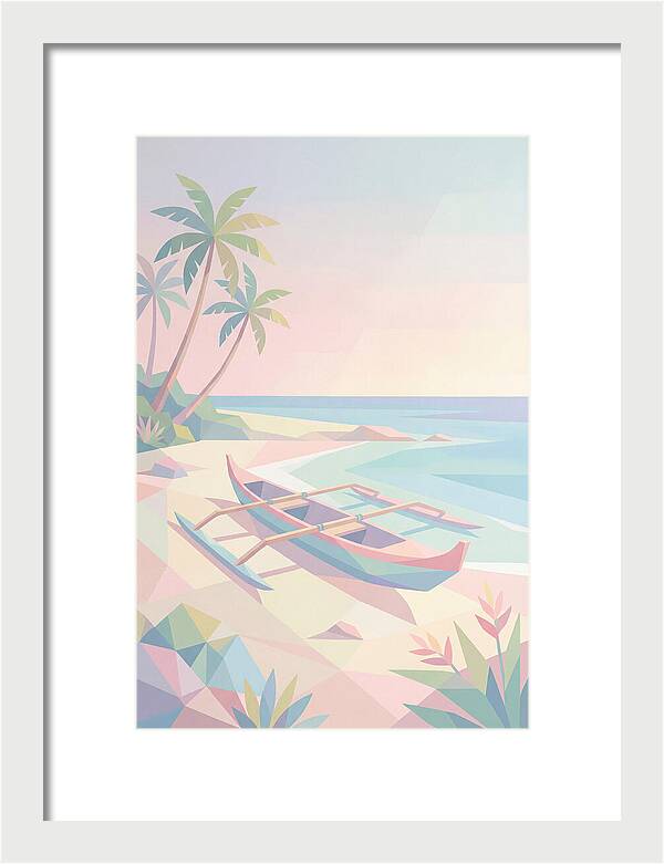 Outrigger Canoe On Tropical Beach