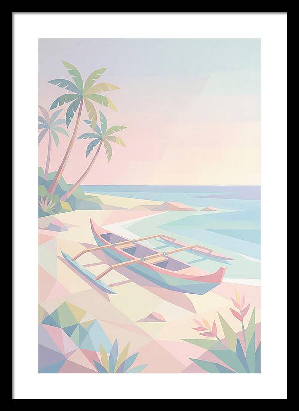 Outrigger Canoe On Tropical Beach