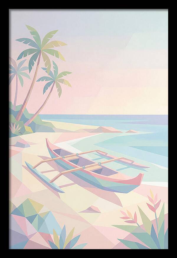 Outrigger Canoe On Tropical Beach