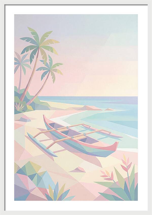 Outrigger Canoe On Tropical Beach
