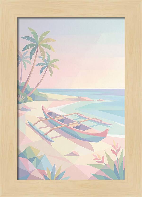 Outrigger Canoe On Tropical Beach